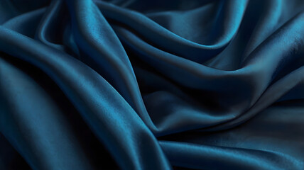 Fototapeta premium Beautifully Flowing Blue Silk Fabric on a Clear Background