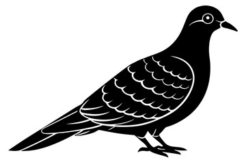 Mourning Dove Silhouette Vector Illustration