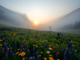 sunrise in the mountains