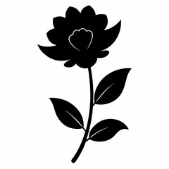 Flower Reverie black silhouette vector