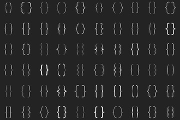 Curly braces, double symmetric brackets. Vector Typography symbols pair, frames for punctuation, maths, elements sign