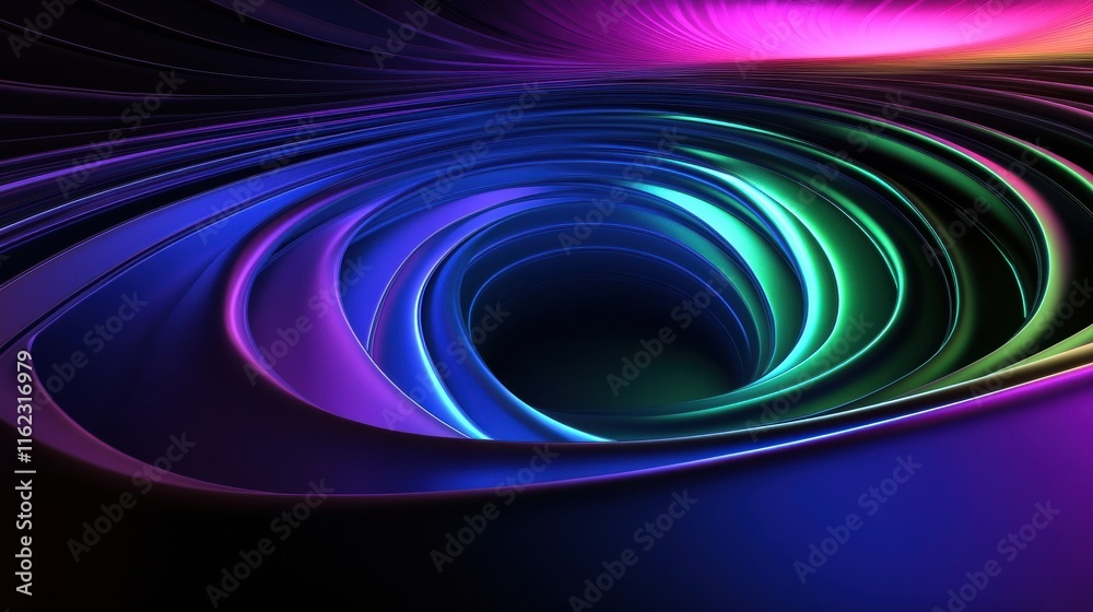 Aufkleber Exploring the vibrant depth of abstract sound waves in vivid colors and flowing patterns. Generative AI