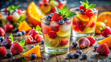 Delicious Fruit Cocktail Drink, Refreshing Summer Vibes