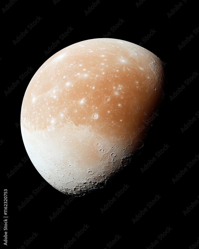 Poster discover ganymede, the largest moon, and unveil its unique features and mysteries