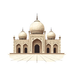 Fototapeta premium Mosque Building Vector Illustration Flat Style Design