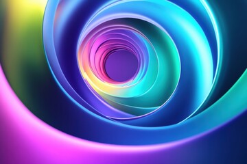 Captivating 3D abstract sound waves create vibrant spirals in bright colors with a modern artistic flair. Generative AI