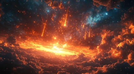 Celestial Meteor Shower and Sky Phenomena: A Visual Extravaganza of Space Wonders