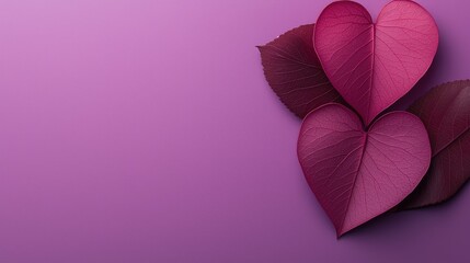 Obraz premium Romantic heart shapes on purple background love theme digital art soft lighting close-up visual concept