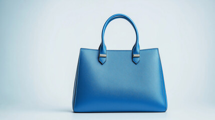 blue  woman's handbag isolated on white background , luxury lady's bag , Fashion Ladies Accessories , Leather Satchel