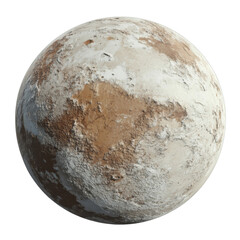 Naklejka premium Detailed Mars planet with craters and rocky surface isolated on white background. Celestial body in solar system