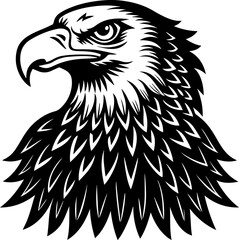 Silhouette of an American Bald Eagle in Vector Format