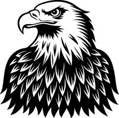 Silhouette of an American Bald Eagle in Vector Format