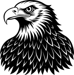 Silhouette of an American Bald Eagle in Vector Format