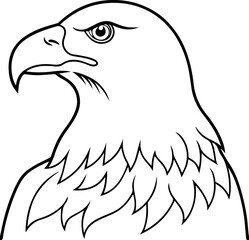 Line Art of an American Bald Eagle