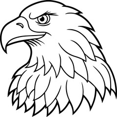 Line Art of an American Bald Eagle