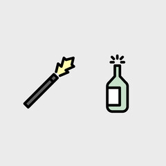 New year and celebration vector symbol set.