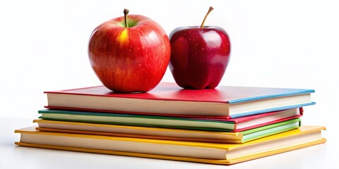 Fresh Apple on Books - School Breakfast Snack