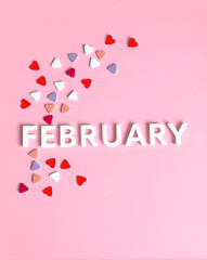 February Sign - with love hearts