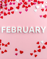 February Sign - with love hearts