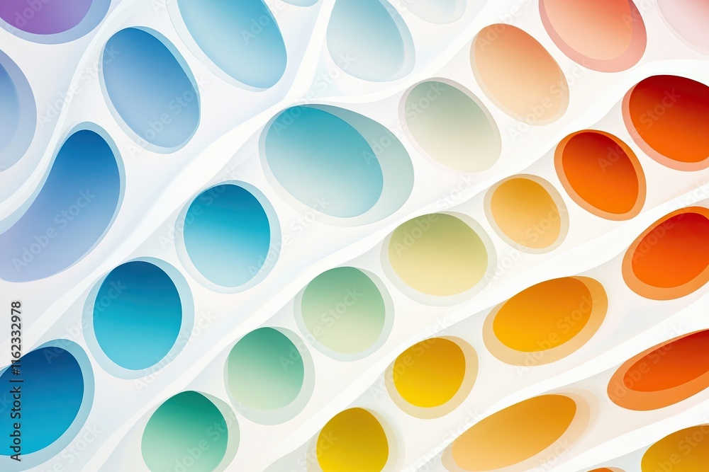 Poster Bold Harmony of Color and Form Reveals a Minimalist Fractal Illusion in Pop Art Style