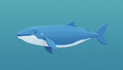 Fototapeta premium Majestic blue whale gliding gracefully through the vibrant ocean waters