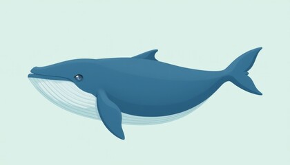 Obraz premium Majestic blue whale gliding gracefully through the vibrant ocean waters