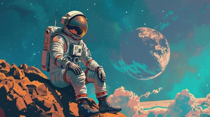 Fototapeta premium astronaut in the deep space 