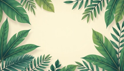 Lush green leaves frame a tranquil backdrop for creative projects and relaxation