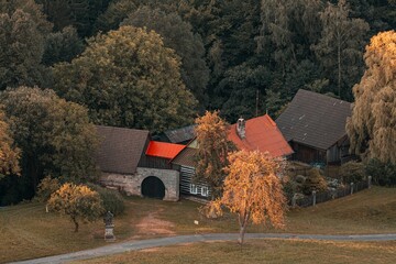 Kopic Farmhouse. Traditional rural house in Bohemian Paradise, Czech Republic.