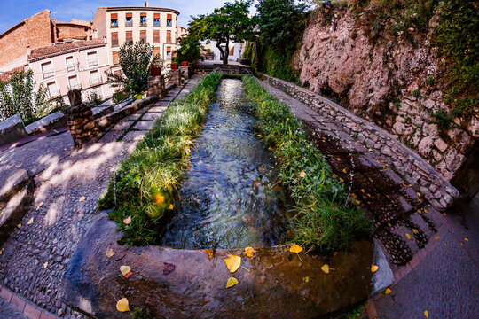 Fountain in the old town of Letur Albacete