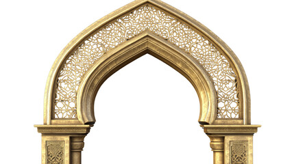 Obraz premium Elegant 3D Golden Archway Illustration isolated transparent background