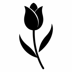 Tulip Touch black silhouette vector