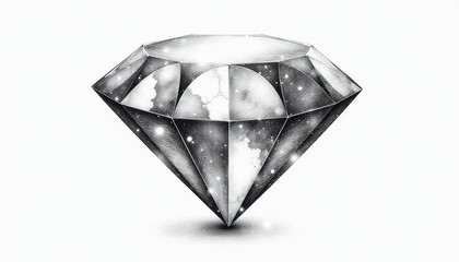 Intricate illustration of a sparkling diamond showcasing brilliance and elegance