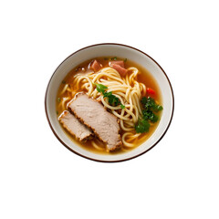 Japanese Pork Tonkotsu Ramen on transparent background