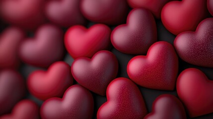 Obraz premium Love celebration heart arrangement digital art vibrant atmosphere close-up view romantic concept for seo impact