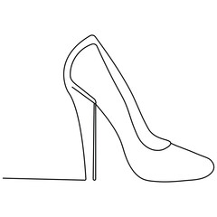 Shoe icon continuous one line drawing outline vector illustration