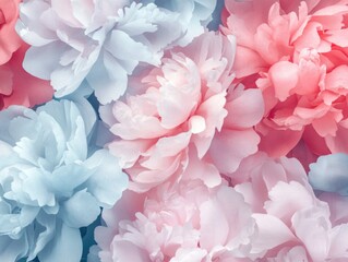 Fototapeta premium Pink and Blue Flowers
