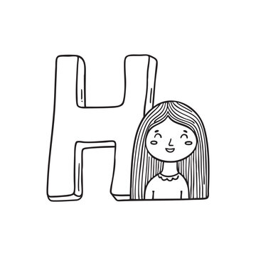 recommend clip art: An illustration of letter H beside Hair