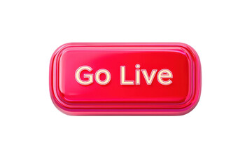 A glossy red button with the text "Go Live" prominently displayed in white.