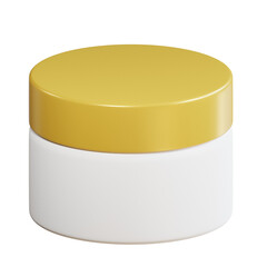 3d jar mockup with transparent background