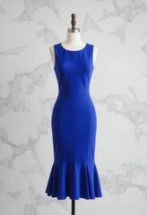 Stunning Royal Blue Mermaid Dress on Mannequin