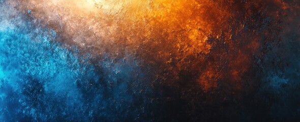Obraz premium Fiery and Icy Abstract Texture: A Dramatic Contrast in Blue and Orange Hues