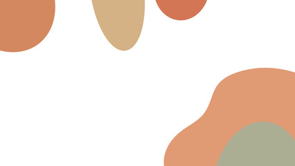 A creative arrangement of abstract organic shapes in earthy tones on a transparent background. Ideal for use in modern graphic design, presentations, or digital artwork.