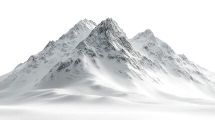 Obraz premium Snow-covered mountain range in a serene landscape.