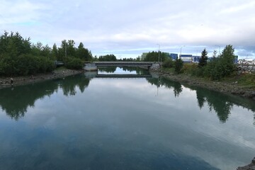 Ship creek in summer, Anchorage, Alaska
