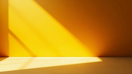Bright yellow background with light shadow creating a warm atmosphere. Generative AI
