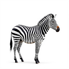 Fototapeta premium Majestic zebra, standing proud against a stark white backdrop
