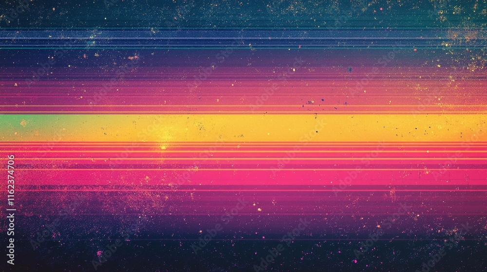Poster vibrant gradient background with noise texture and colorful stripes. generative ai