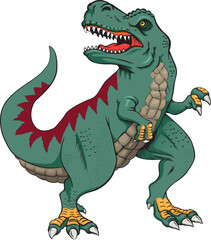 Jurassic nature, illustration of a dinosaur Tyrannosaurus rex. Ideal for educational and informative materials