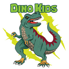 Jurassic nature, illustration of a dinosaur Tyrannosaurus rex. Ideal for educational and informative materials